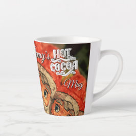 Caneca De Café Latte Chocolate Santa Custom Script Christmas