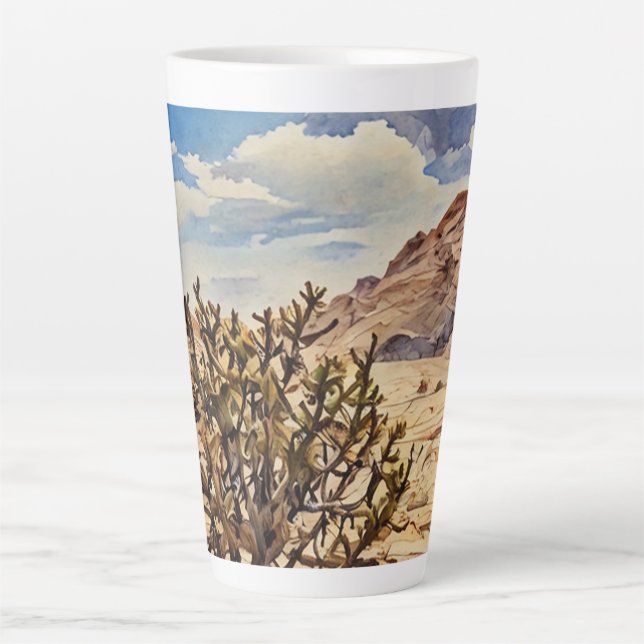 Caneca De Café Latte Cholla Cactus, Vale do Fogo State Park (Frente)