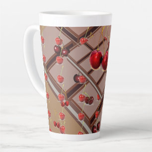 Caneca De Café Latte Choolate & Cherries com Brown