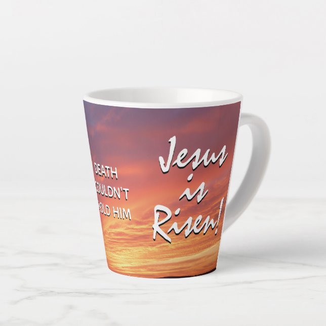 Caneca De Café Latte Christian JESUS É Páscoa RISEN (Ângulo direito)