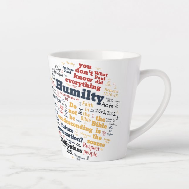 Caneca De Café Latte Christian JW LPMD Boldness/Humildade Latino (Direita)