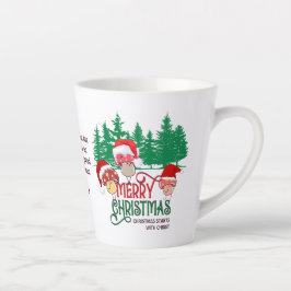 Caneca De Café Latte Christian MERRY CHRISTMAS MUSHROOMS