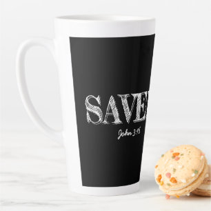 Caneca De Café Latte Christian SAVED com 3 cruzes de unhas