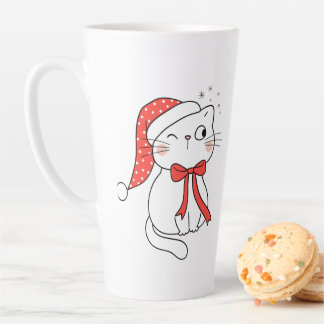Caneca De Café Latte Christmas Cat