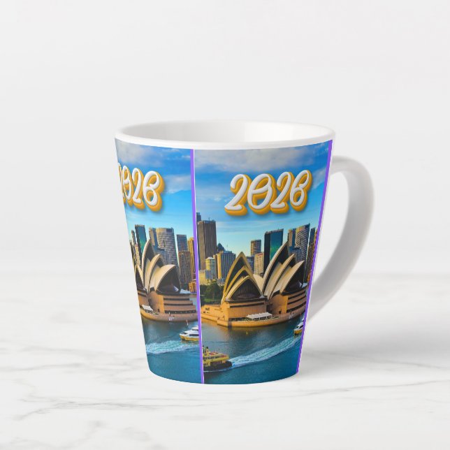 Caneca De Café Latte Christmas Cheer (Ângulo direito)