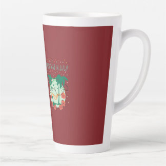 Caneca De Café Latte Christmas in July Tropical Colorful Christmas Tree