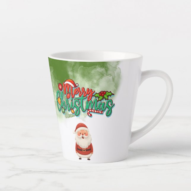 Caneca De Café Latte Christmas Mug with Santa – Merry Christmas (Direita)