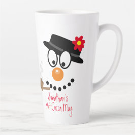 Caneca De Café Latte Christmas Snowman Cartoon Personalized Hot Cocoa