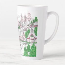 Caneca De Café Latte Christmas Village Large Latte Mug