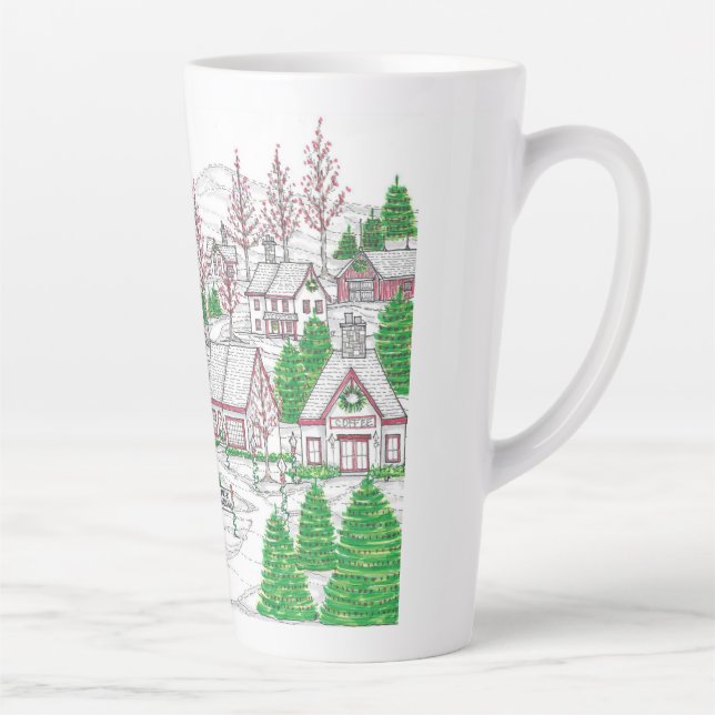 Caneca De Café Latte Christmas Village Large Latte Mug (Direita)