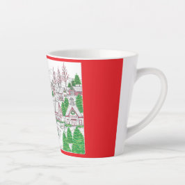 Caneca De Café Latte Christmas Village Small Latte Mug