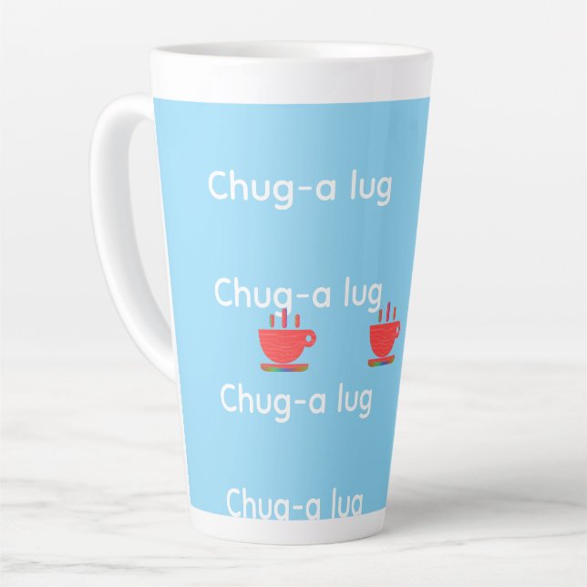 Caneca De Café Latte Chug A Lug Azul Claro  (Ângulo esquerdo)