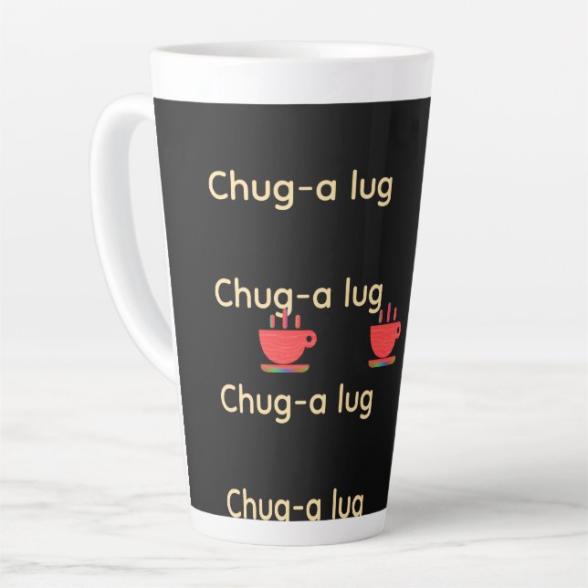 Caneca De Café Latte Chug A Lug Preto  (Ângulo esquerdo)