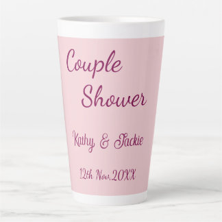 Caneca De Café Latte chuva de casal rosa roxo pastel casamento nome dat
