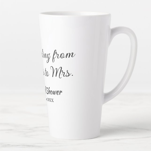 Caneca De Café Latte Chuveiro de noiva de viagem adicionar nome data de (Direita)