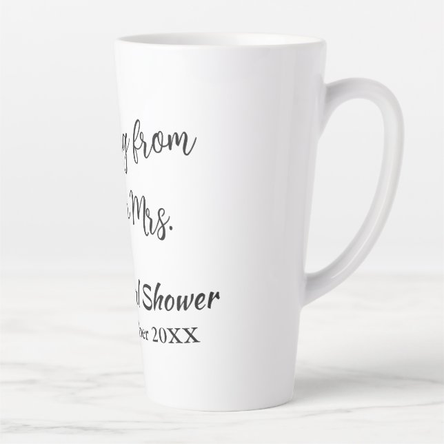 Caneca De Café Latte Chuveiro de noiva de viagem adicione nome data sen (Direita)