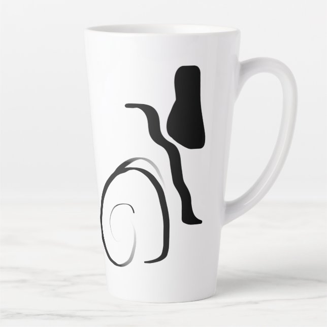 Caneca De Café Latte Ciclo de rotação: Abstrato preto e branco (Direita)