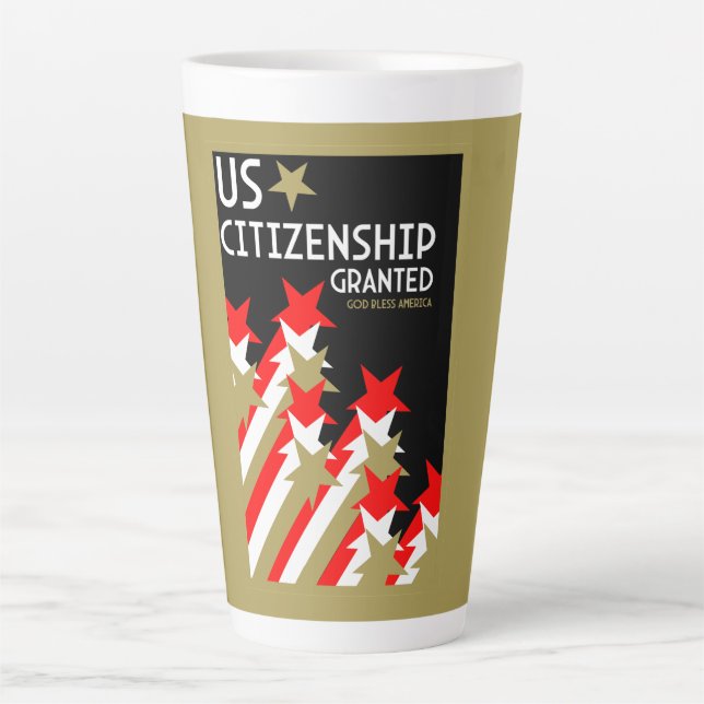 Caneca De Café Latte Cidadania dos EUA concedida (Frente)