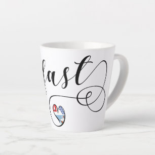 Caneca De Café Latte Cidade de Belfast Flag em Coração