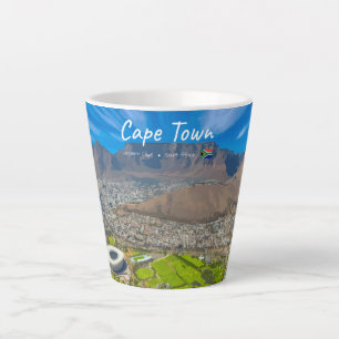 Caneca De Café Latte Cidade do Cabo, África do Sul - Vista da Montanha