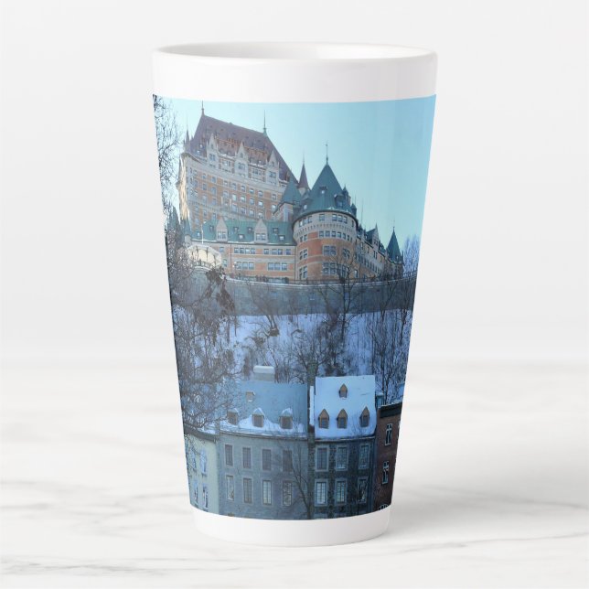 Caneca De Café Latte Cidade Velha do Quebec, Quebec, Canadá (Frente)