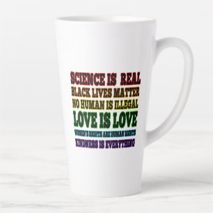 Caneca De Café Latte Ciência é a verdadeira vida negra