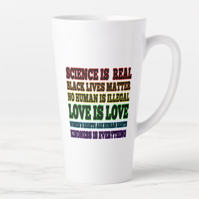 Caneca De Café Latte Ciência é a verdadeira vida negra (Direita)