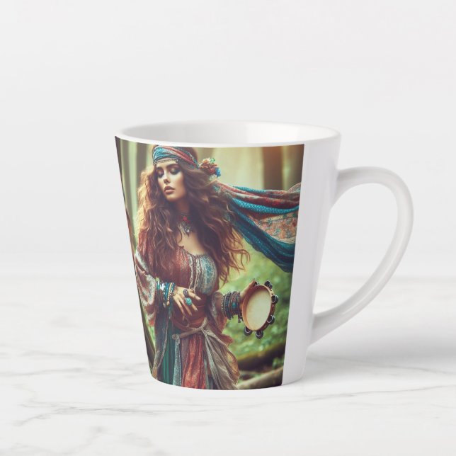 CANECA DE CAFÉ LATTE CIGANA DANÇANDO  (Direita)