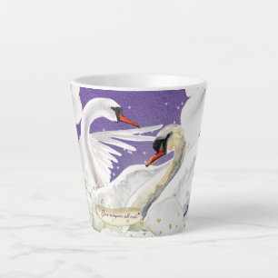 CANECA DE CAFÉ LATTE CIGNE BRITÂNICO FLORAL
