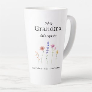 Caneca De Café Latte Cinco Netos Personalizados