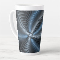 Cinza Azul Plástico Arte Fractal 3D Abstrato