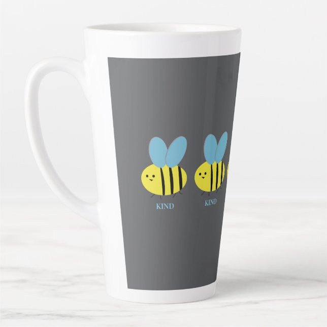 Caneca De Café Latte Cinza De Abelhas (Esquerda)