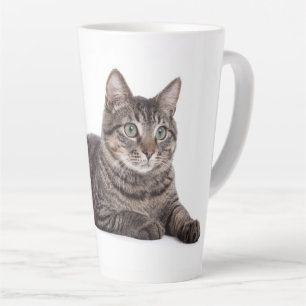 Caneca De Café Latte Cinza Tabby Cat