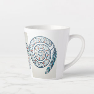 Caneca De Café Latte Círculo com pena