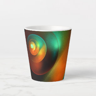 Caneca De Café Latte Círculos Coloridos Padrão Moderno de Arte Abstrato