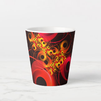 Caneca De Café Latte Círculos Coloridos Padrão Moderno de Arte Abstrato