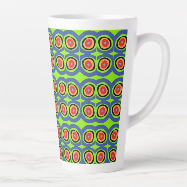CANECA DE CAFÉ LATTE CÍRCULOS FORMAS CORES FELIZES MUG (Direita)