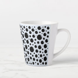 Caneca De Café Latte Círculos Pretos Hipnóticos