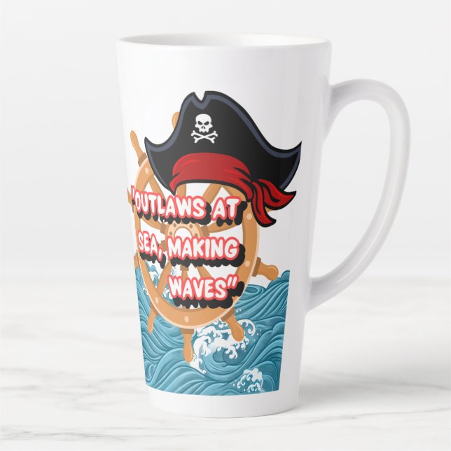 Caneca De Café Latte Citação da roda do pirata (Direita)