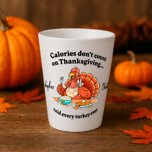 Caneca De Café Latte Citação de Ação de Graças Personalizada - Turquia