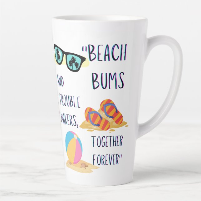 Caneca De Café Latte citação de dia de praia (Direita)