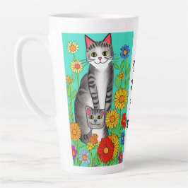 Caneca De Café Latte Citação de Gato e Gato de Gatinho