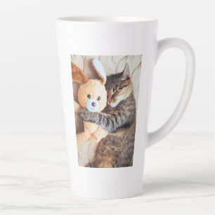 Caneca De Café Latte Citação de Gato Fofo Tudo o que Você Precisa É Amo