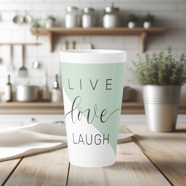 Caneca De Café Latte Citação de Mensagens de Motivação Positiva do Live (Criador carregado)