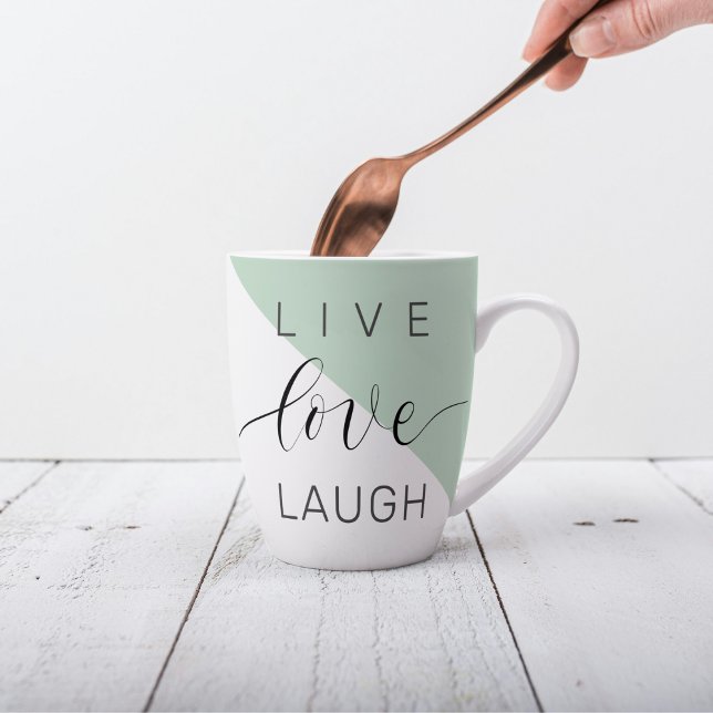 Caneca De Café Latte Citação de Mensagens de Motivação Positiva do Live (Criador carregado)