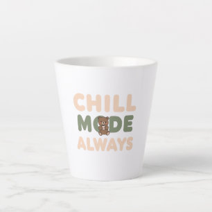Caneca De Café Latte Citação de "Modo Relax Sempre" Pastel