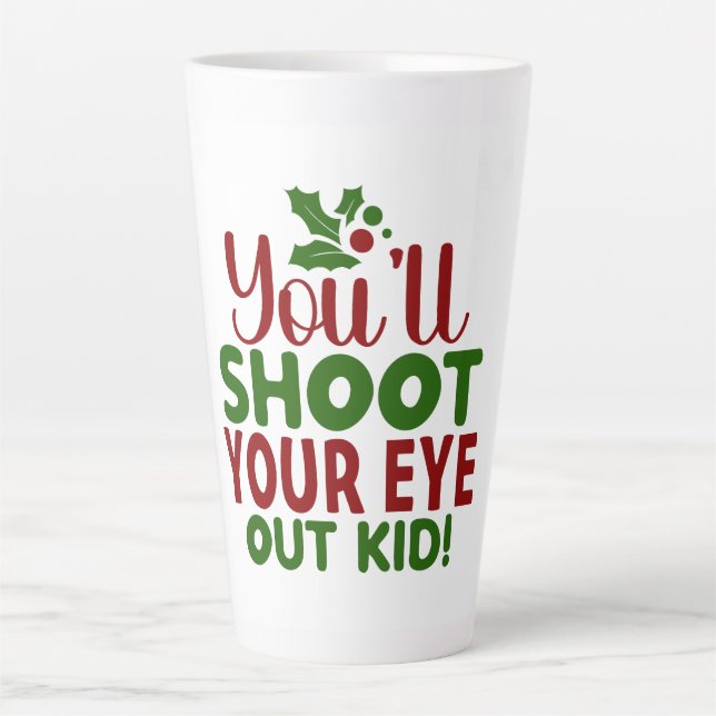Caneca De Café Latte Citação de Natal muito engraçada (Frente)