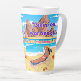 Caneca De Café Latte citação de praia