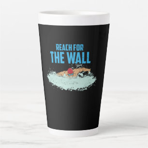 Caneca De Café Latte Citação Divertida de Natação Presente para Nadador