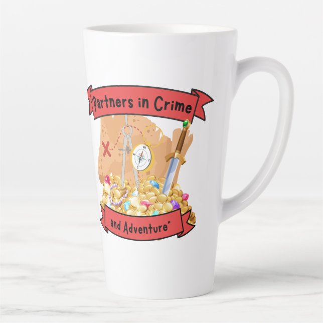 Caneca De Café Latte citação do mapa pirata (Direita)